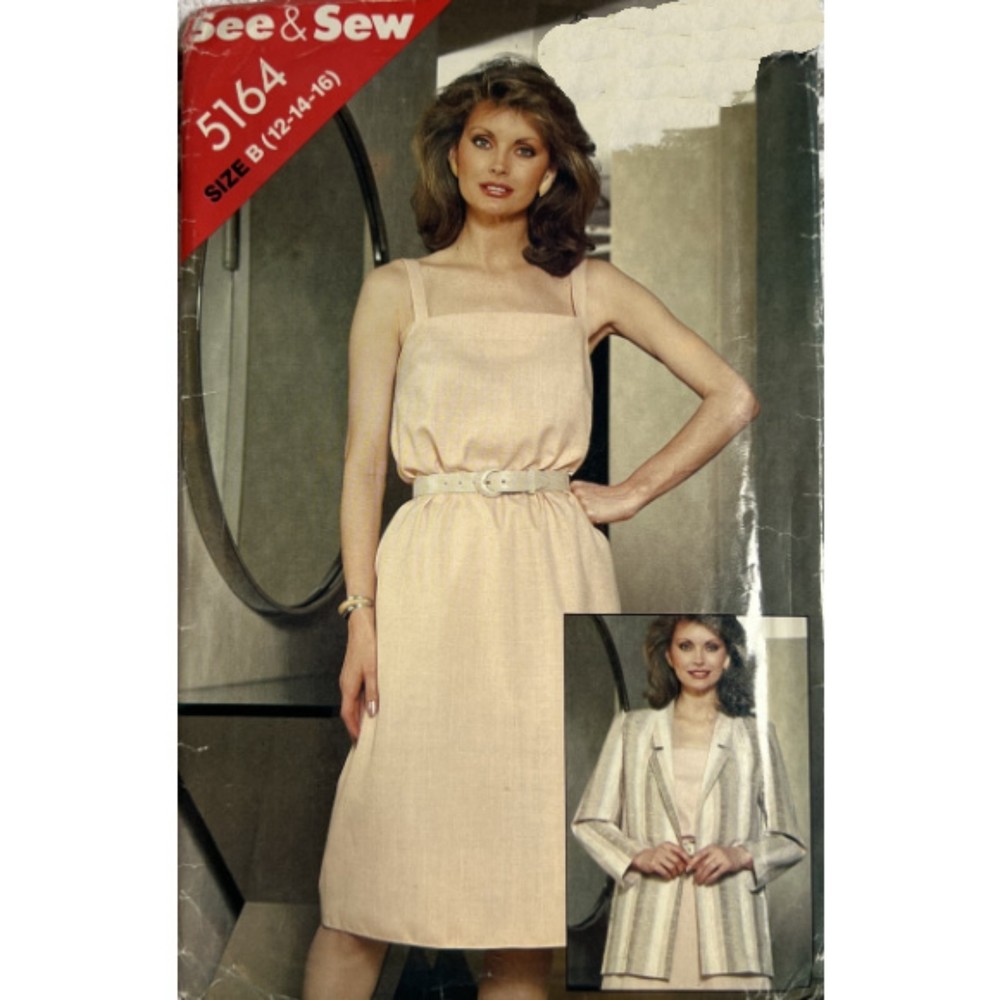 See & Sew #5164 Jacket & A-Line Loose Fitting Dress - Size 12-14-16